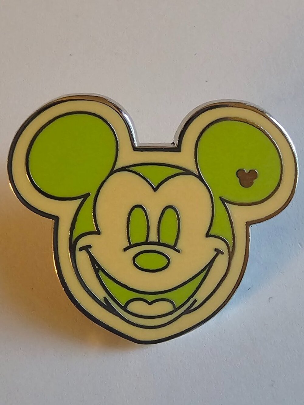 DISNEY Pin Trading ~ Colorful Mickey Head ~ Yellow 5/5 ~ Hidden Mickey ~2008~P27